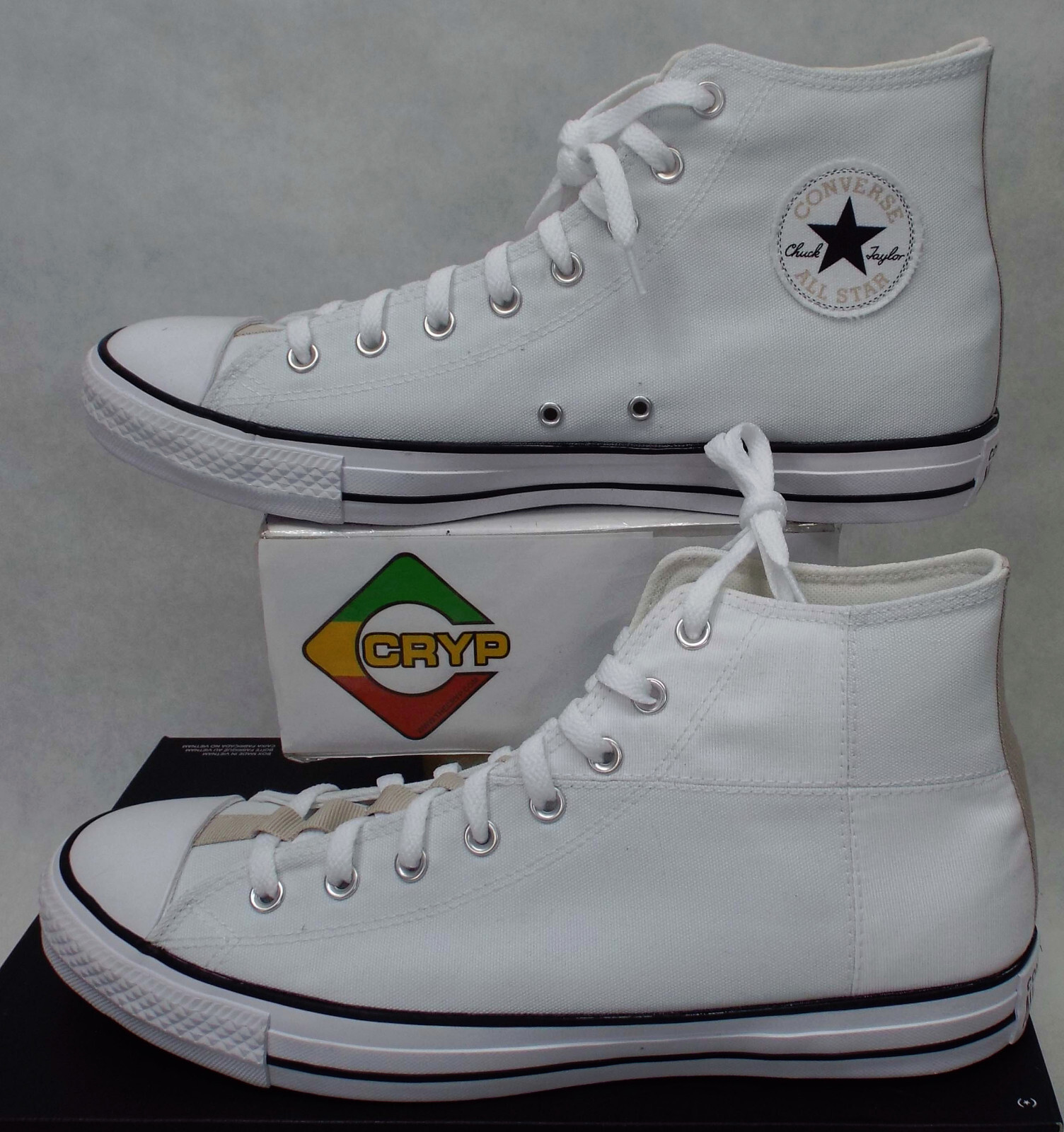 New Mens 13 Converse Chuck CTAS Pro Hi White Black Vegan Shoes MSRP 70