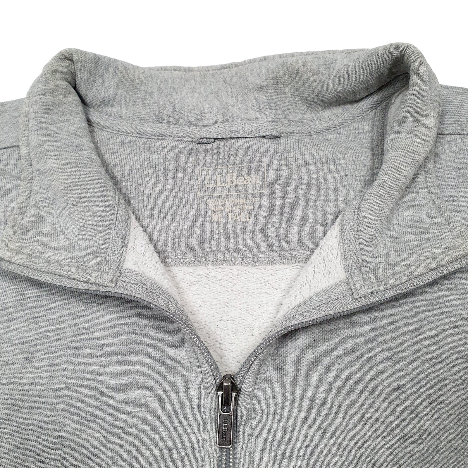 L.L.BEAN Full Zip Tall Cotton Jumper Sweatshirt Mens L image 2