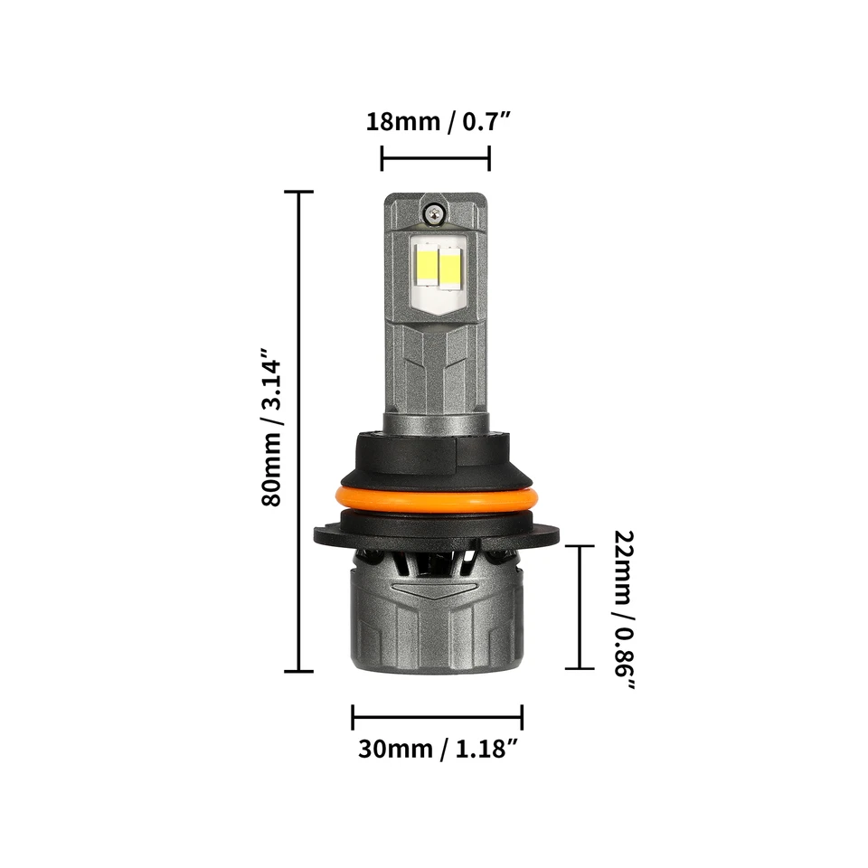 AUXBEAM 9007 HB5 LED Headlight Bright Bulbs Kit HIGH/LOW Beam 6500K 120W CANBUS - Image 3 of 4