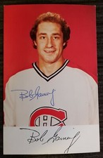 79-80 Bob Gainey Montreal Canadiens Team Issued Postcard RARE & Hard Signed  HOF