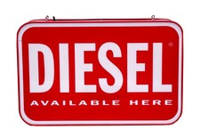 DIESEL Store Leuchtreklame Diesel Available Here Rot 32x49 cm
