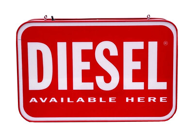 DIESEL Store Leuchtreklame Diesel Available Here Rot 32x49 cm