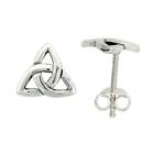 Trinity Knot Stud Earrings Sterling Silver Triquetra Celtic