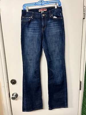 Gap Curvy Low Rise Jeans Womens 6 Long Dark Wash Bootcut Flap Pocket Y2K Denim