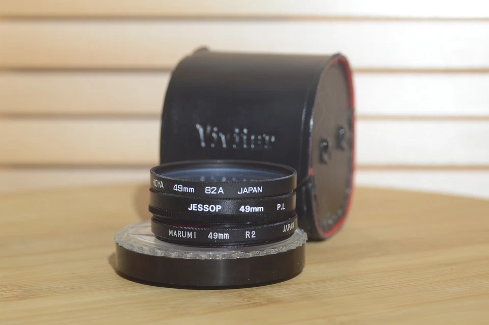 49mm Lens Filter Pack. Including Polariser, Red and 82A in Case - Image 2 of 4