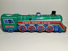 1970's Tin Litho Puff Puff Loco Locomotive Train Battery-Power ME-660