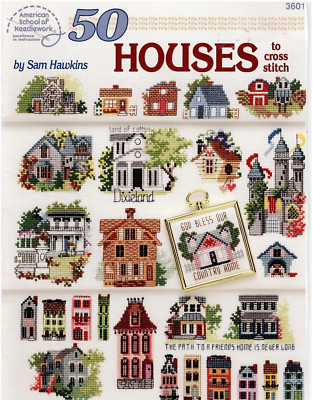 American School 50 Hausdesigns gezählte Kreuzstichkarten Heft