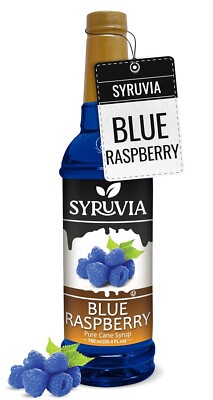 Syruvia Blue Raspberry Syrup 25.4 fl oz, Flavoring for Tea, Beverages & More