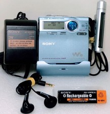 SONY MZ-R910 Light Blue Walkman MDLP Portable MD Player Recorder - Excellent 