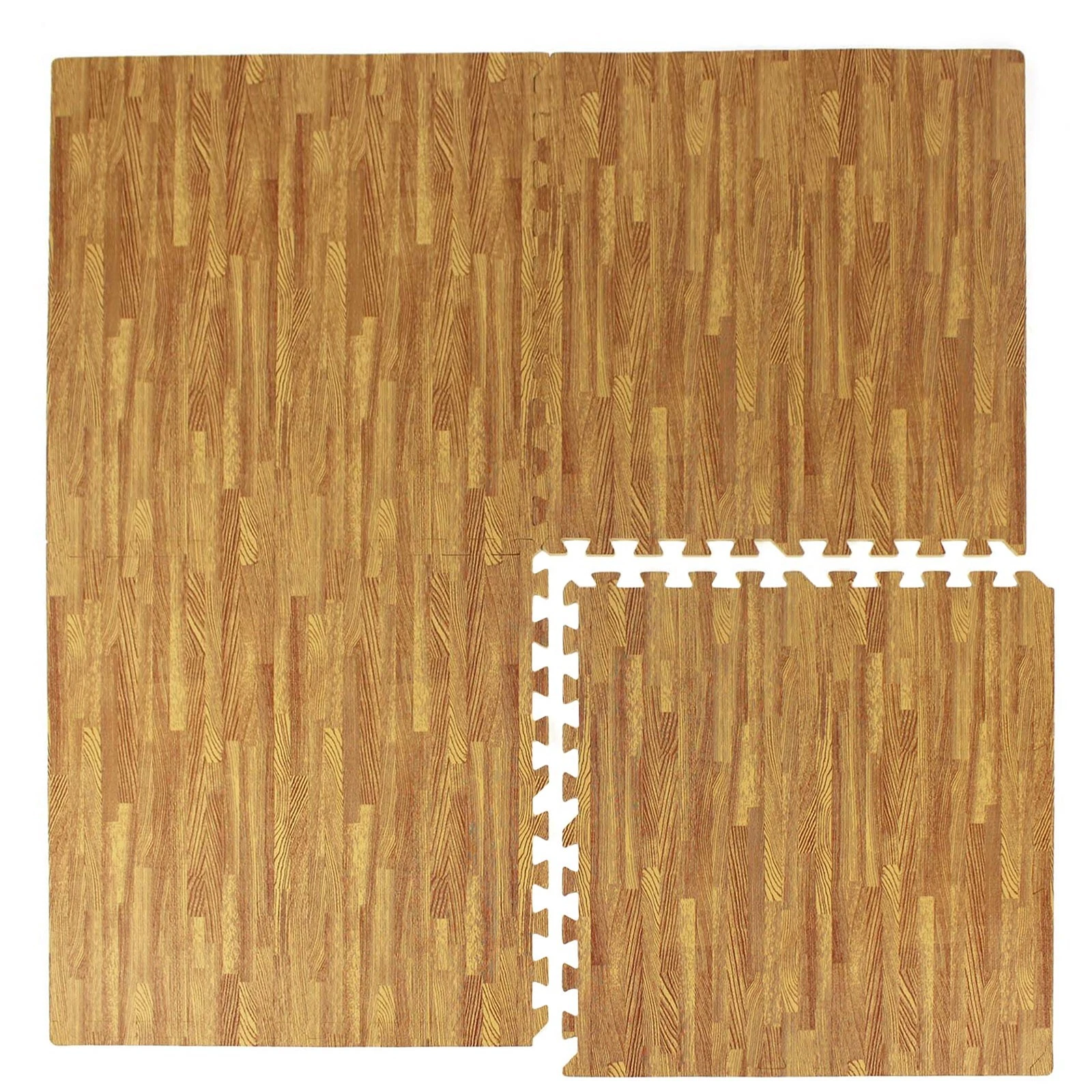 Soft EVA Foam Floor Play Mat Wood Wooden Effect Tiles Gym Exercise Home Flooring