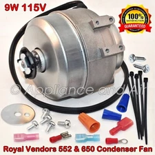 ROYAL VENDORS 552 & 650 SODA Machine 9 WATT Condenser Fan Motor, Ships TODAY!