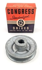 NOS Congress 3.50 OD, 5/8 Fixed Bore Die-Cast V-Belt Pulley, Type B, Vintage