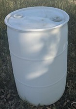 55 Gallon White Plastic Barrel drum- local pickup  Food Grade HDPE