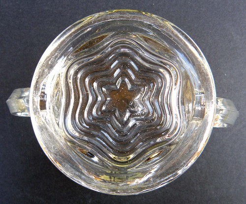Art Deco Clear Glass Sugar & Creamer ‘Waverly’ c.1930s Crown Crystal Glass Co. - Picture 8 of 13