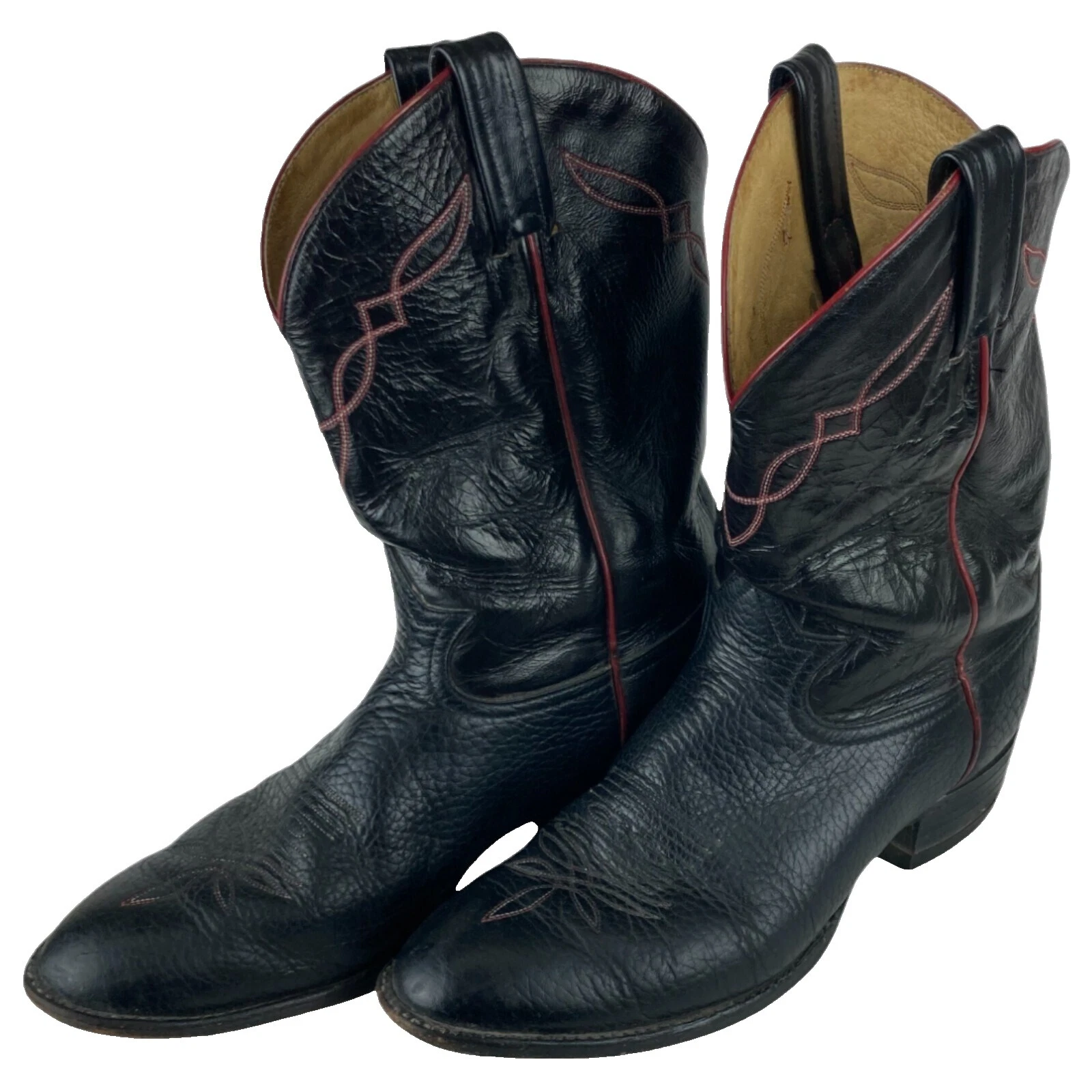 Botas de cuero negras Tony Lama para hombre