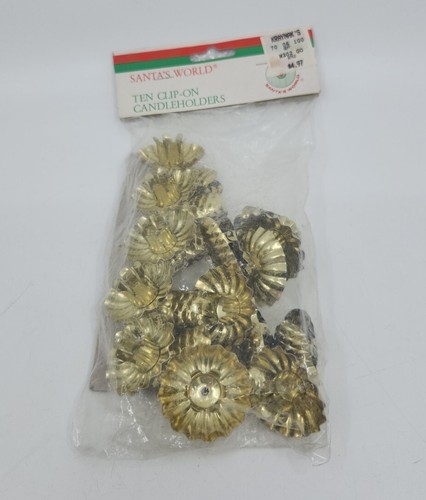 Vintage Kurt Adler Germania Babbo Natale Mondo 10 Albero di Natale Oro Clipon Portacandele - Foto 2 di 8
