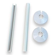 Black Grey Chrome White Radiator Pipe Covers & Collars Set 15mm Clickit Snappit