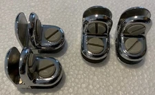 Lot of 4 Chrome 2 Way Cube Connector Shelf Clips 3/16 “  Glass/ Plastic Shelf