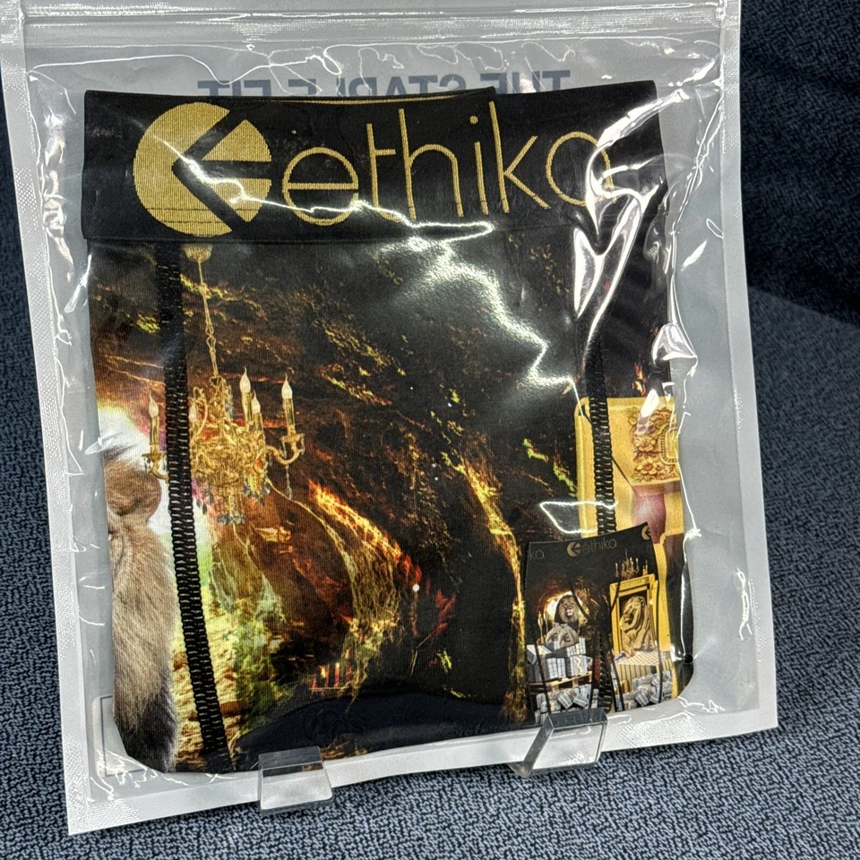 Cueca Boxer Ethika - Leões e Ouro - O Grampo Tamanho Médio M - Nova em folha na embalagem - Imagem 3 de 4