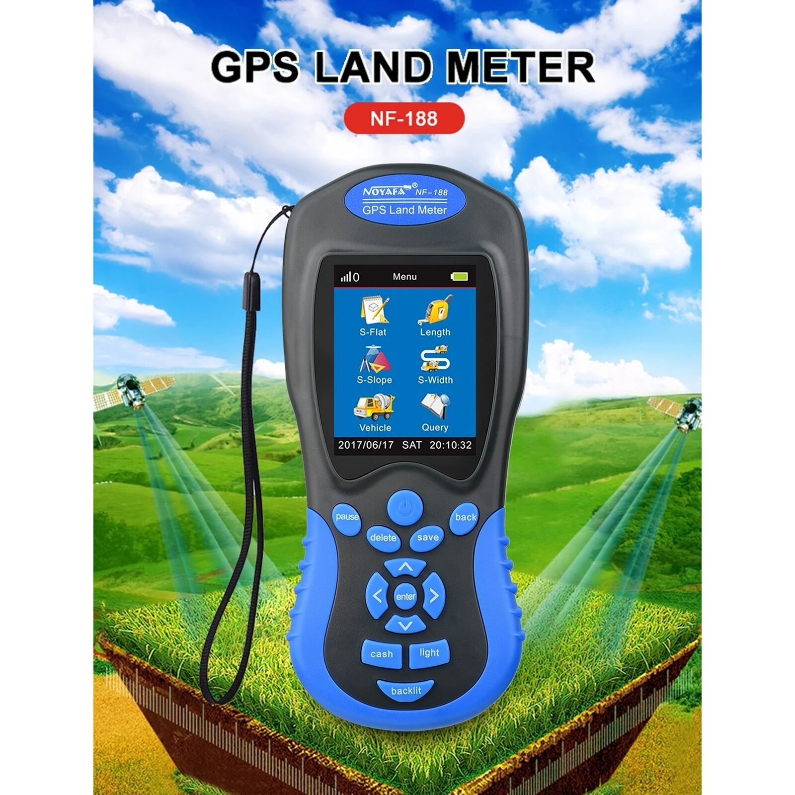 NOYAFA NF-188 GPS Land Meter Farmland Area Length Measuring Surveying Device