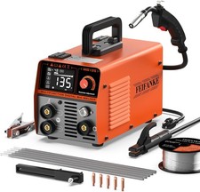 135Amp MIG Welder, 110V Flux Core Welder Flux Core MIG/Lift TIG/Stick 3-in-1,..