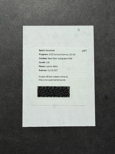 2025 Donruss Optic Base - Optic Lauren Betts