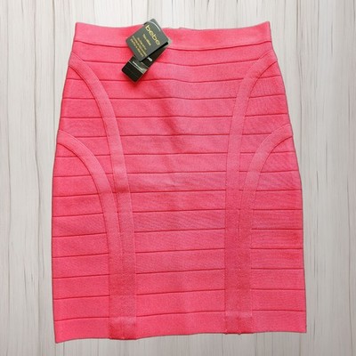 Bebe Bandage Skirt High Waisted Bodycon Pink Dark Rose   Small NWT