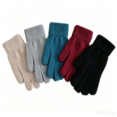 VABX-Purple 5 Pairs Magic Gloves Kids 4-12 Boys Girls Multicolor Stretchy Kni...