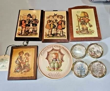 Hummel Goebel Mini Prints Wall Art Pictures Vintage Wood, Porcelain, & Framed