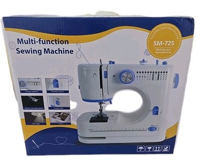 Mini Dual-Speed Sewing Machine, 12 Stitch Modes For Beginners, Blue-A