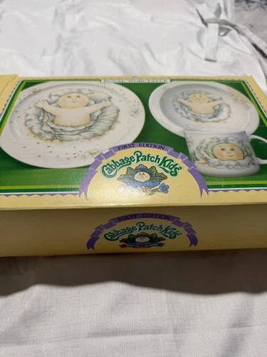 Vintage 1983 CABBAGE PATCH KIDS Doll Royal Worcester Plate Bowl Mug Dish Set Lot