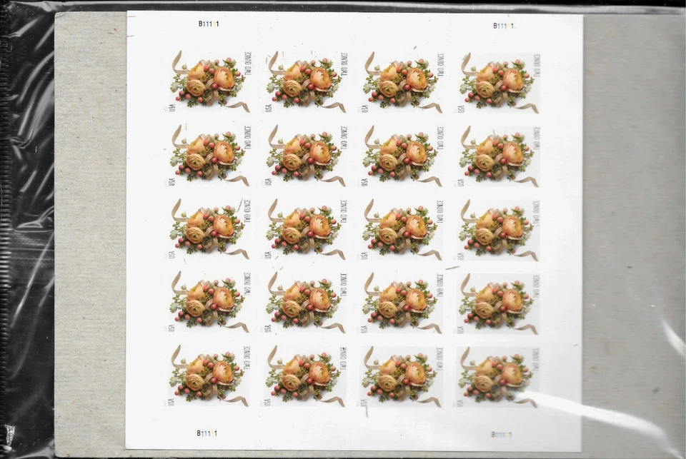 CELEBRATION CORSAGE US #5200 WEDDING INVITES 2oz RATE SHEET OF 20 FOREVER STAMPS - Image 2 of 3