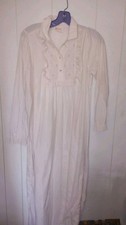 Vintage Barbizon Cotton Cottage Core Long Sleeve Maxi Nightgown Size M Prairie
