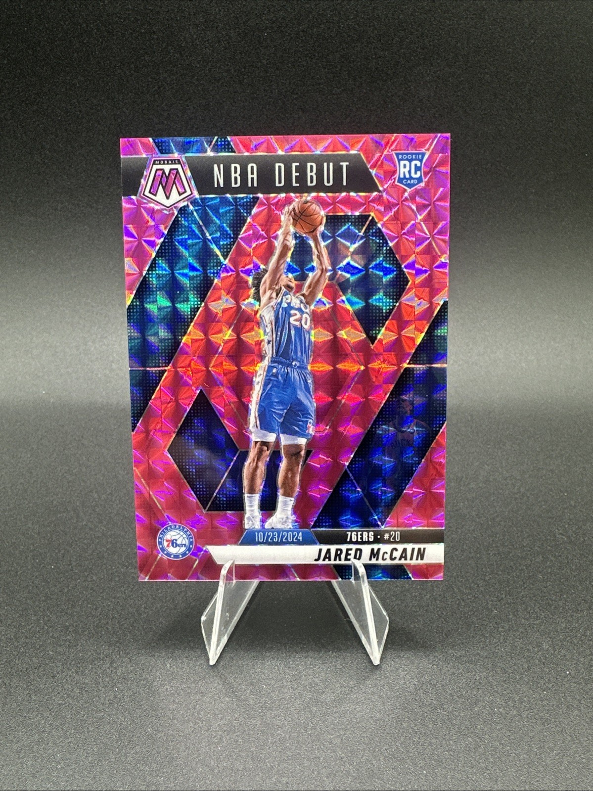 2024-25 Panini Mosaic - NBA Debut Jared McCain #263 Pink Mosaic Prizm /175 (RC)