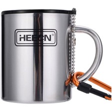 Camping Becher Mit Deckel und Karabiner - Edelstahl Tasse - Thermo - Kaffeebe...