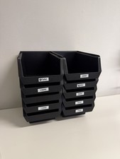 Black Stacking Storage Bins X10