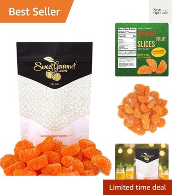 Orange Fruit Slices, Sugar Coated Jelly Candy, 1-Pound Bulk Bag, Naturally Fl...