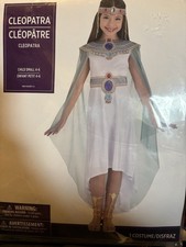 Cleopatra Costume Child Small 4-6 Dress/Belt Headdress Collar/Cape Halloween NEW