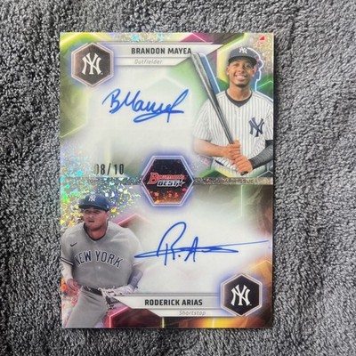 2023 Bowman's Best Roderick Arias/Brandon Mayea Duel Autograph Mini Diamond /10!