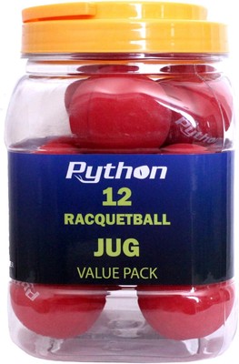 Python Red Racquetballs (Value Pack - 12 Ball Jug/Lightning Fast!) 