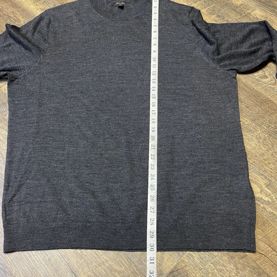 Tasso Elba Merino Wool Blend Mock Neck Solid Pullover Sweater Mens 3XL Dark Gray - Image 4 of 4