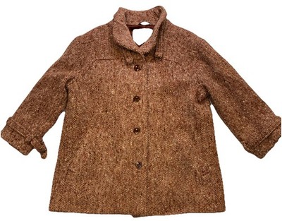 Vintage County Dublin 100% Wool Coat Donegal Ireland Tweed Hourihan Jacket 12