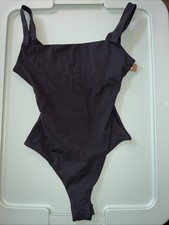 SKIMS Fits Everybody Square Neck Thong Bodysuit Onyx Black Size XS NWT 60