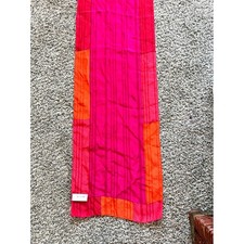 Oscar de la Renta Vintage 100 Silk Scarf Fuchsia Orange Geometric Foulard