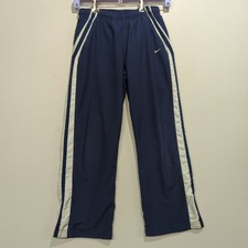 Vintage Nike Track Pants Youth M Blue White Lined Windbreaker Y2K Silver Tag