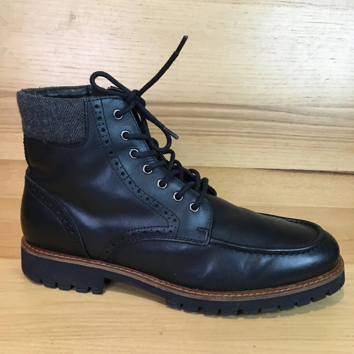 Vince Camuto Mens Namid Combat Boots US 8.5 EU 41.5 Black Leather NWOB Amazon.com | Vince Camuto Bendmore Lace-Up Boot Black 8.5 M  main image 2