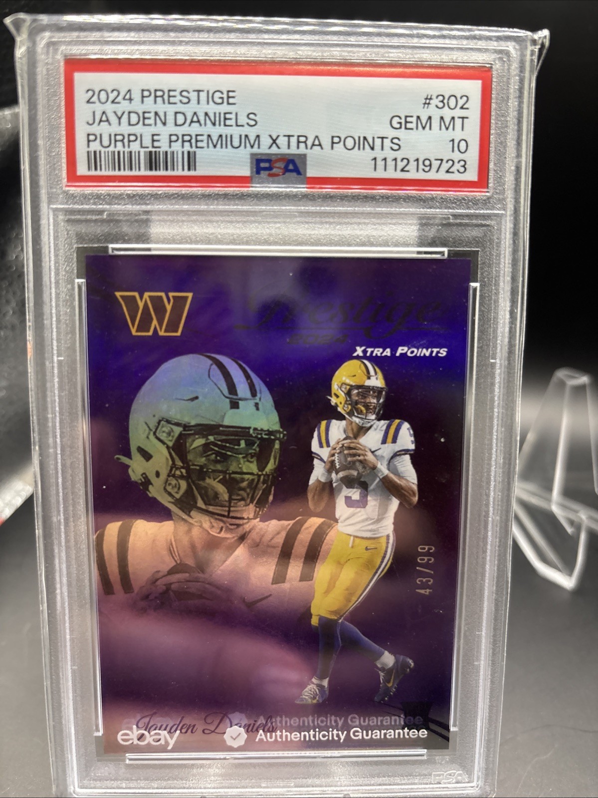 Jayden Daniels Panini Prestige #302 Purple Premium Xtra Points