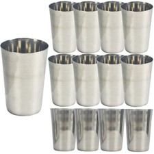 Stainless Steel Tumbler 400ml Drinking Cup Metal Water Glass Camping Set of 6/12