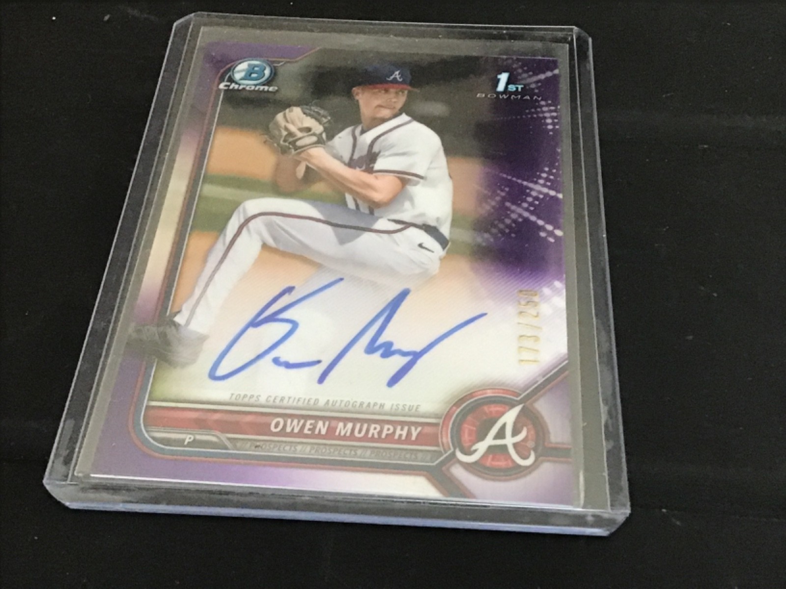 Owen Murphy 2022  1st Bowman Chrome Auto Purple Refractor  #/250 - Braves