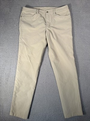 Lululemon Pants Mens 36x32 Tan Brown ABC Slim Fit Utilitech Canvas LM5ABOS